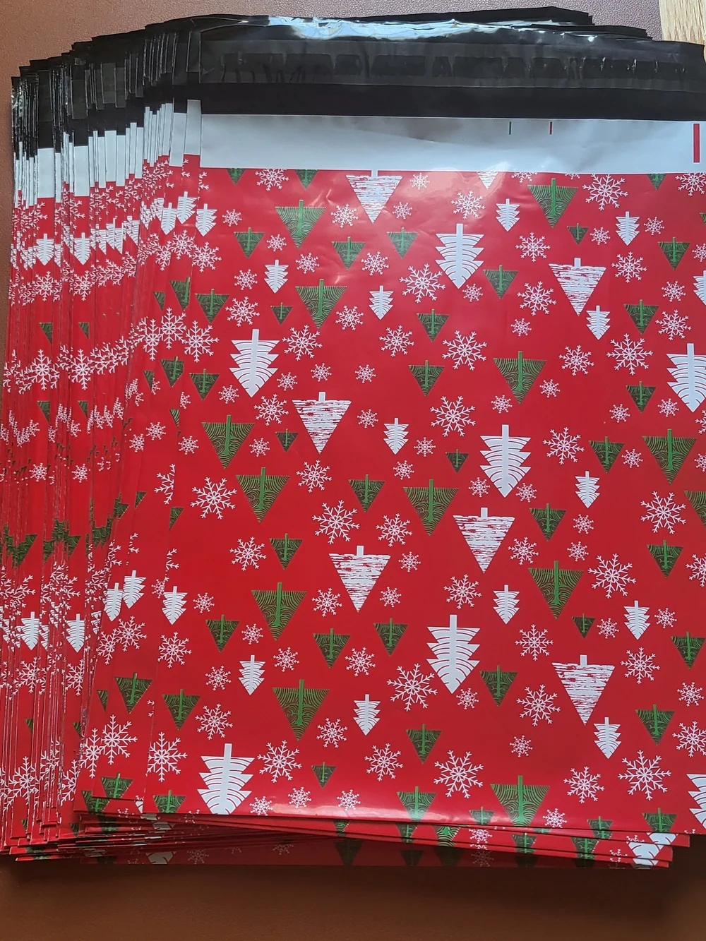 50 Pcs Holiday Red Decorative Poly Mailers